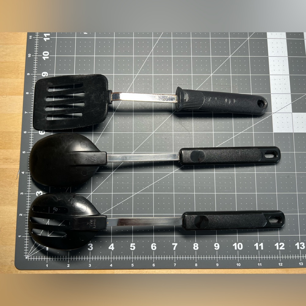 Vintage Ekco spoon, slotted spoon, spatula heat resistant, set of 3